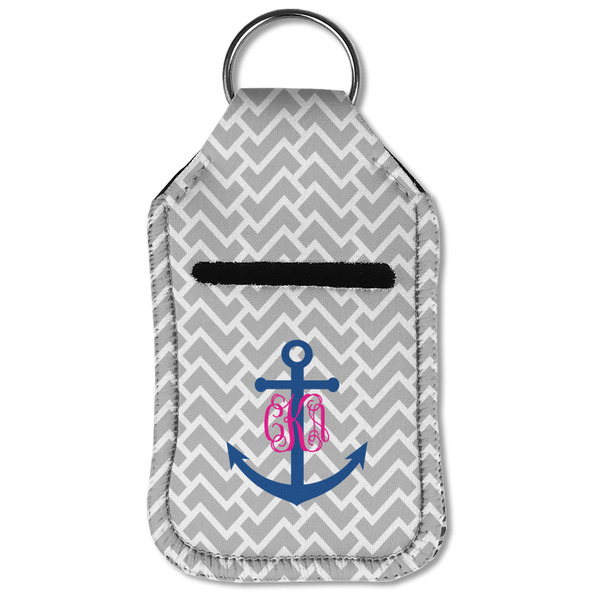 Monogram Anchor Sanitizer Holder Keychain - Small (Front Flat)