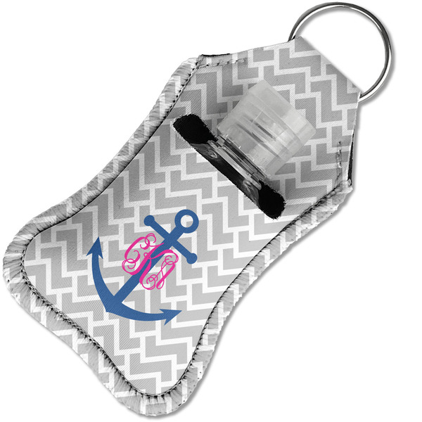 Monogram Anchor Sanitizer Holder Keychain - Small in Case