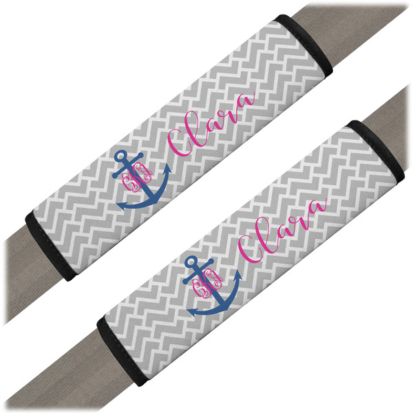 Custom Monogram Anchor Seat Belt Covers (Set of 2) (Personalized)