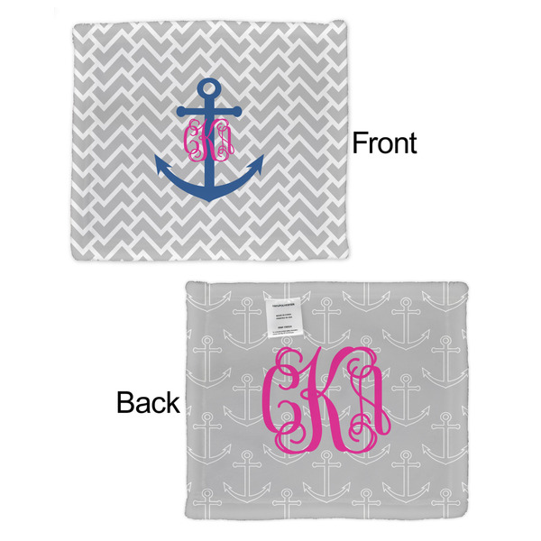 Monogram Anchor Security Blanket - Front & Back View