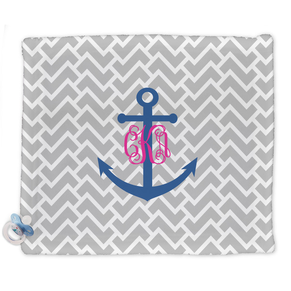 Custom Monogram Anchor Security Blankets - Double Sided
