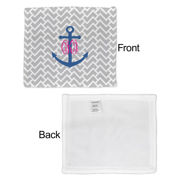 Monogram Anchor Security Blanket - Front & White Back View
