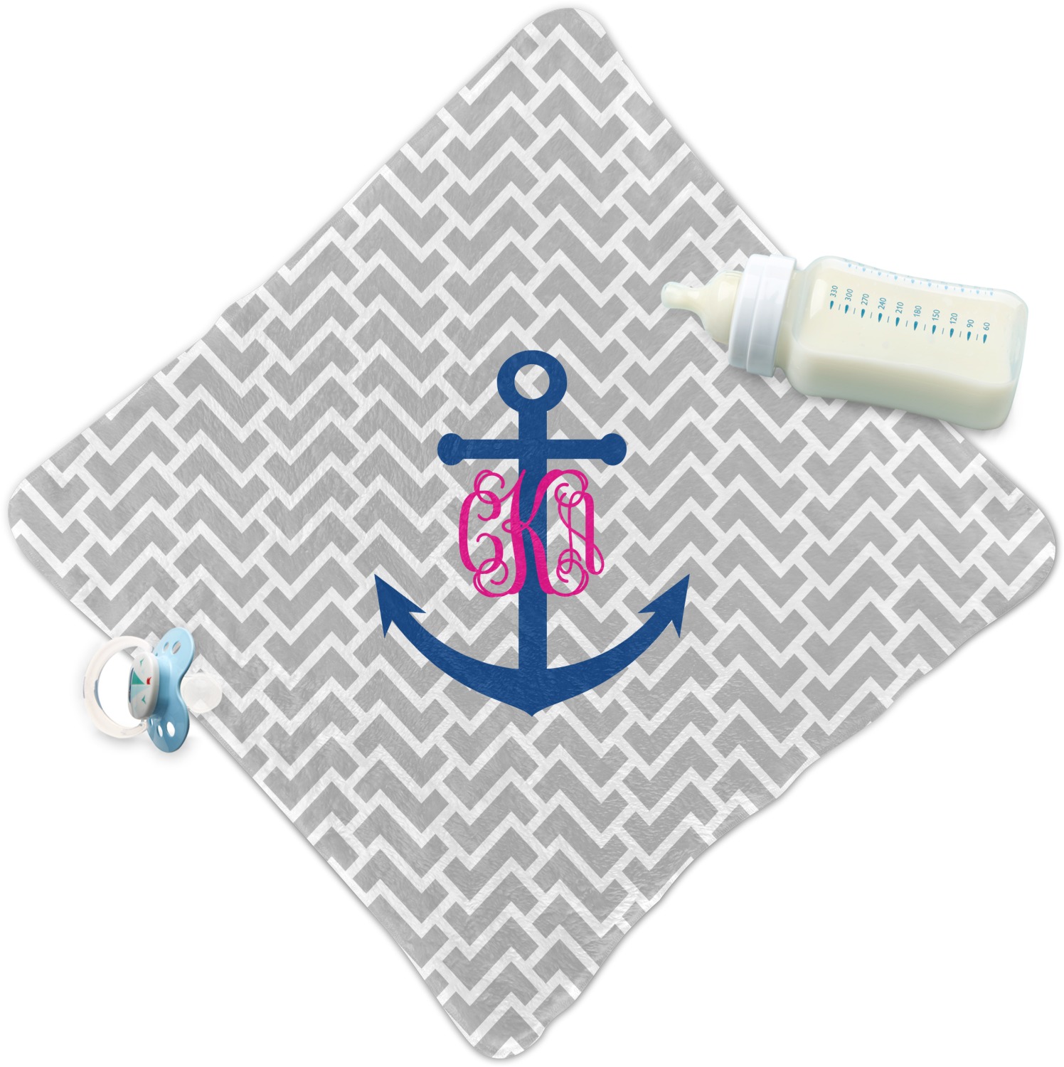 Monogram Anchor Security Blanket (Personalized) YouCustomizeIt