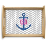 Monogram Anchor Natural Wooden Tray - Large (Personalized)