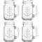Monogram Anchor Set of Four Personalized Mason Jar Mugs (Approval)