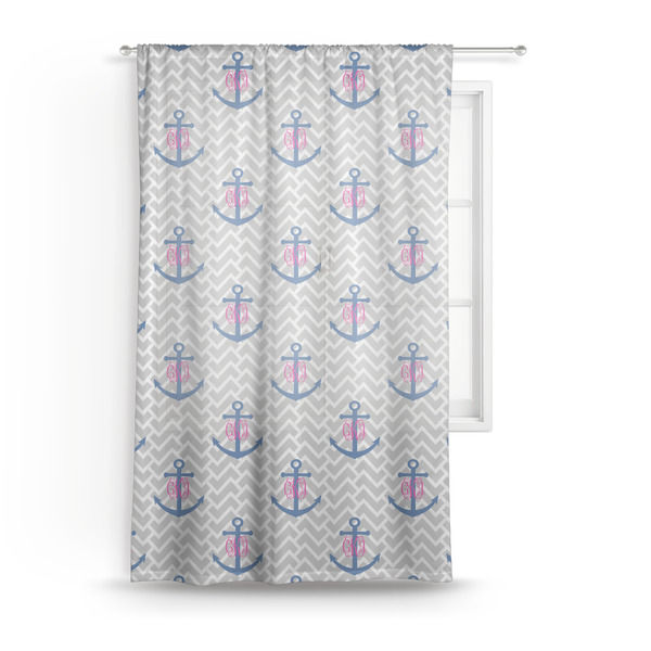 Custom Monogram Anchor Sheer Curtain