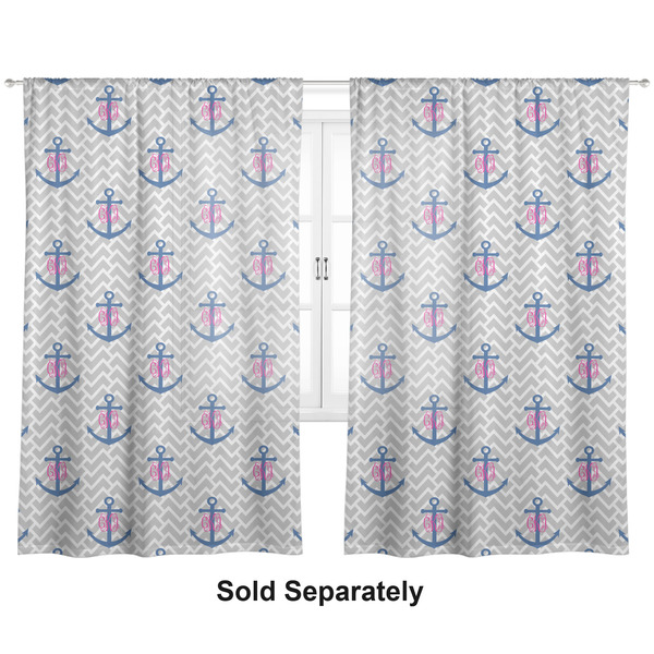 Monogram Anchor Sheer Curtains Double
