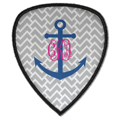 Monogram Anchor Iron on Shield Patch A