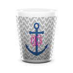 Monogram Anchor Ceramic Shot Glass - 1.5 oz - White - Single