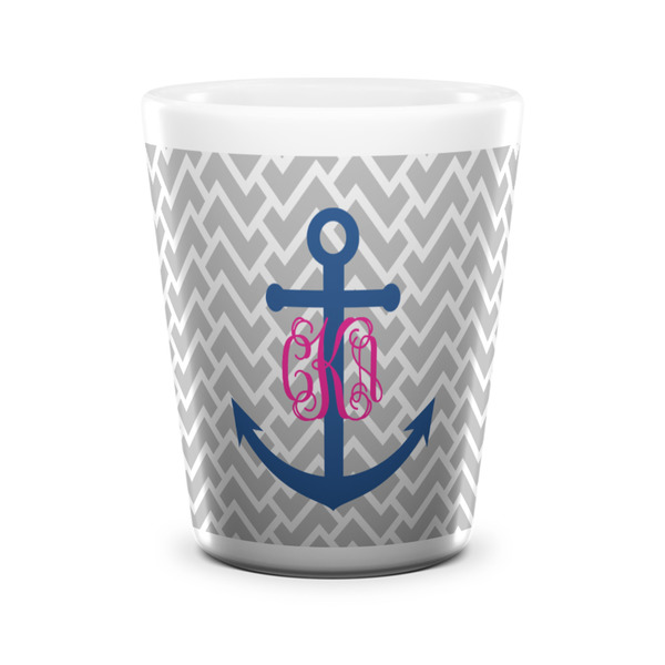 Monogram Anchor Shot Glass - White - FRONT