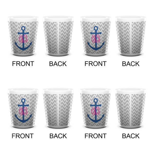 Monogram Anchor Shot Glass - White - Set of 4 - APPROVAL