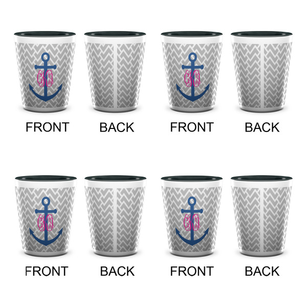 Monogram Anchor Shot Glassess - Two Tone - Set of 4 - APPROVAL