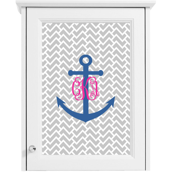 Monogram Anchor Single White Cabinet Decal