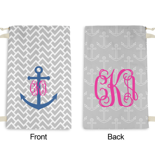 Monogram Anchor Small Laundry Bag - Front & Back View