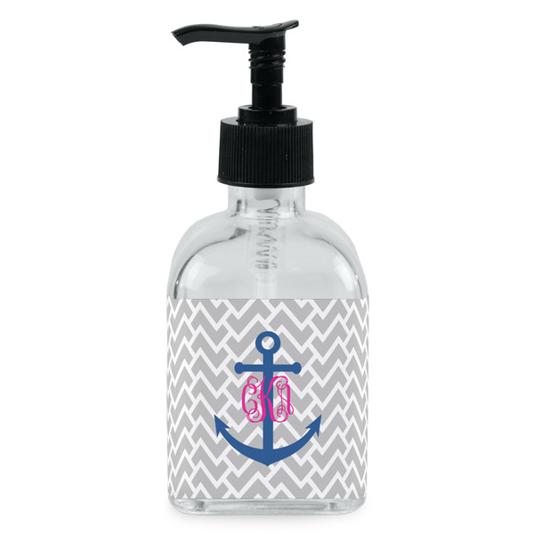 Custom Monogram Anchor Glass Soap & Lotion Bottle - Single Bottle