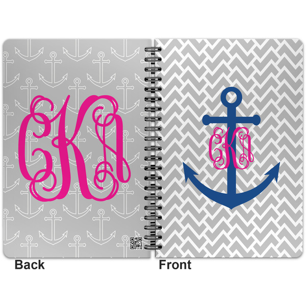 Monogram Anchor Spiral Journal 7 x 10 - Apvl