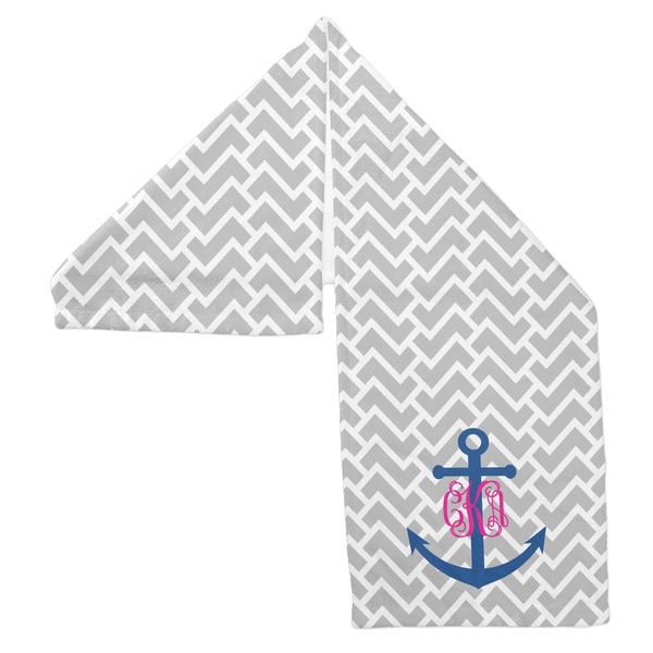 Monogram Anchor Sports Towel Folded - Both Sides Showing