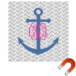 Monogram Anchor Square Car Magnet - 10" (Personalized)