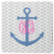 Monogram Anchor Square Rubber Backed Coaster (Personalized)