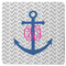 Monogram Anchor Square Rubber Backed Coaster (Personalized)