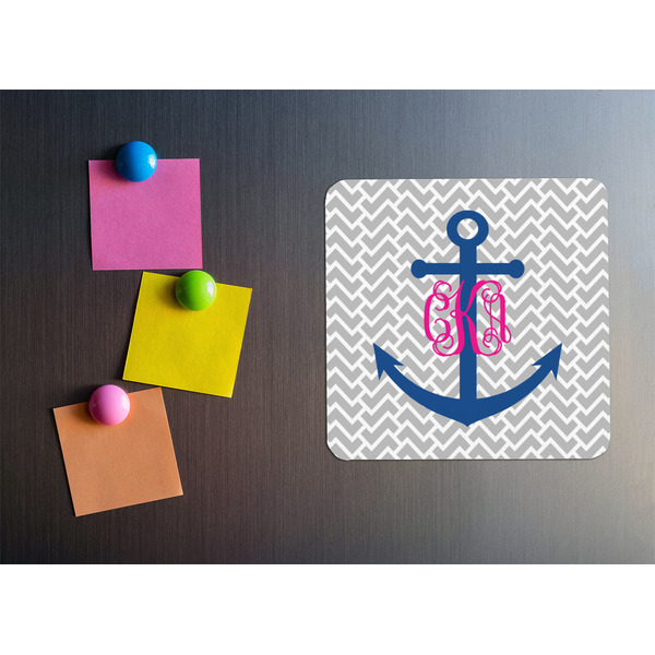 Monogram Anchor Square Fridge Magnet - LIFESTYLE