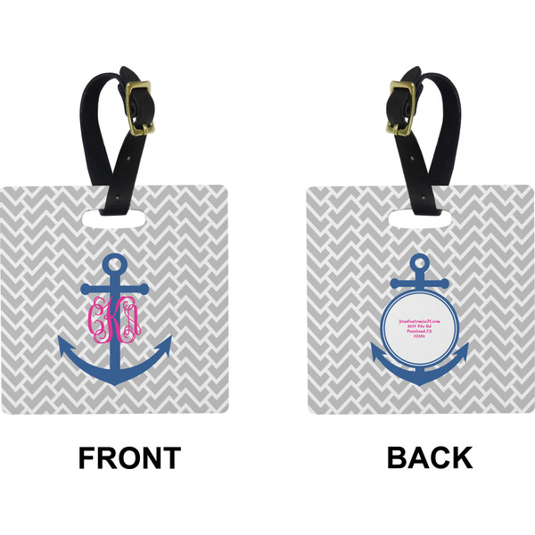 Monogram Anchor Square Luggage Tag (Front + Back)