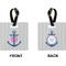 Monogram Anchor Square Luggage Tag (Front + Back)