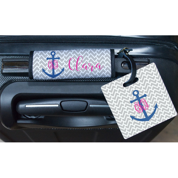 Monogram Anchor Square Luggage Tag & Handle Wrap - In Context