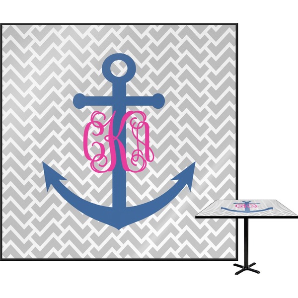 Custom Monogram Anchor Square Table Top - 30" (Personalized)