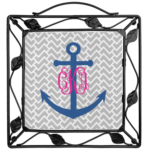 Custom Monogram Anchor Square Trivet (Personalized)