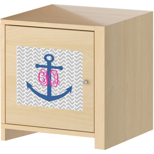 Monogram Anchor Square Wall Decal on Wooden Cabinet