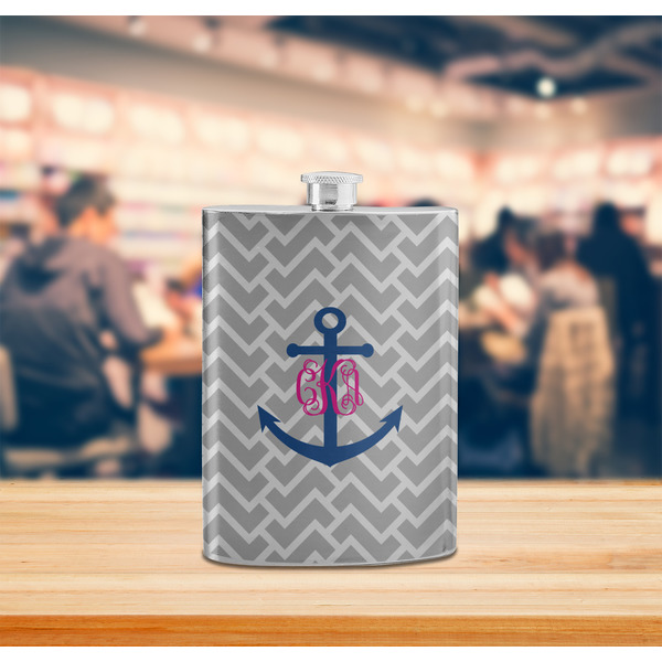 Monogram Anchor Stainless Steel Flask - LIFESTYLE 2