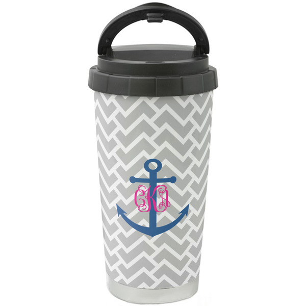 Custom Monogram Anchor Stainless Steel Coffee Tumbler (Personalized)