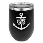 Monogram Anchor Stemless Stainless Steel Wine Tumbler - Black - Double Sided