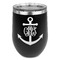 Monogram Anchor Stainless Wine Tumblers - Black - Single Sided - Front