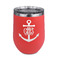 Monogram Anchor Stainless Wine Tumblers - Coral - Double Sided - Front