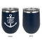 Monogram Anchor Stainless Wine Tumblers - Navy - Single Sided - Approval