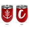 Monogram Anchor Stainless Wine Tumblers - Red - Double Sided - Approval