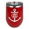 Monogram Anchor Stainless Wine Tumblers - Red - Double Sided - Front