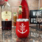 Monogram Anchor Stainless Wine Tumblers - Red - Double Sided - In Context