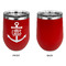 Monogram Anchor Stainless Wine Tumblers - Red - Single Sided - Approval