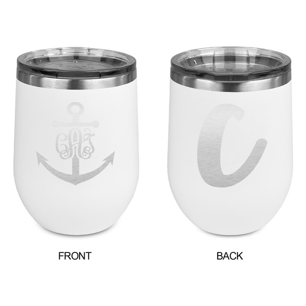Monogram Anchor Stainless Wine Tumblers - White - Double Sided - Approval