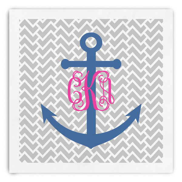 Custom Monogram Anchor Paper Dinner Napkins