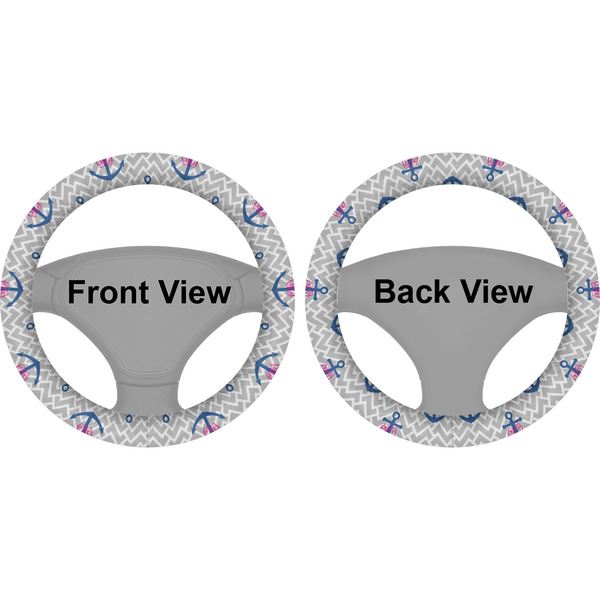 Monogram Anchor Steering Wheel Cover- Front and Back