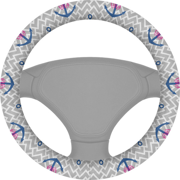 Custom Monogram Anchor Steering Wheel Cover