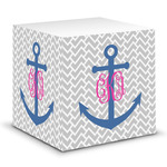 Monogram Anchor Sticky Note Cube (Personalized)
