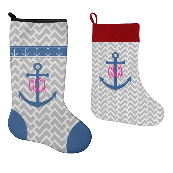Monogram Anchor Stockings - Side by Side compare
