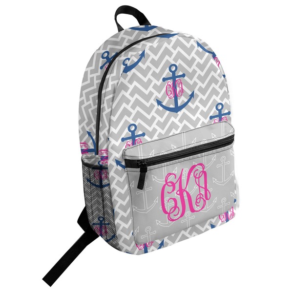 Custom Monogram Anchor Student Backpack (Personalized)