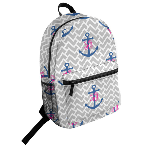Custom Monogram Anchor Student Backpack (Personalized)