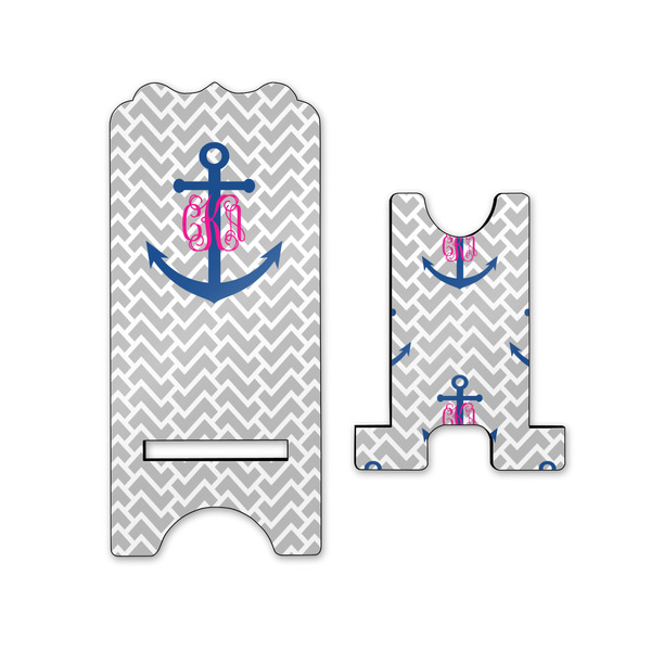 Monogram Anchor Stylized Phone Stand - Front & Back - Small